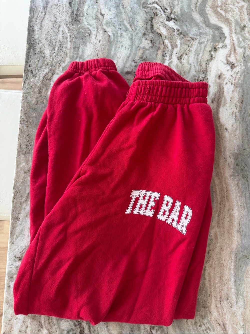 The Bar Red Track Joggers with White Logo